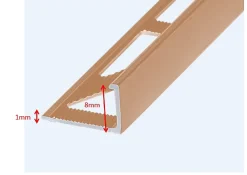 Diall Profilé Carrelage<Profilé de carrelage intérieur droit aluminium cuivre clair L.2,5m x l.2,2cm x ep.8mm