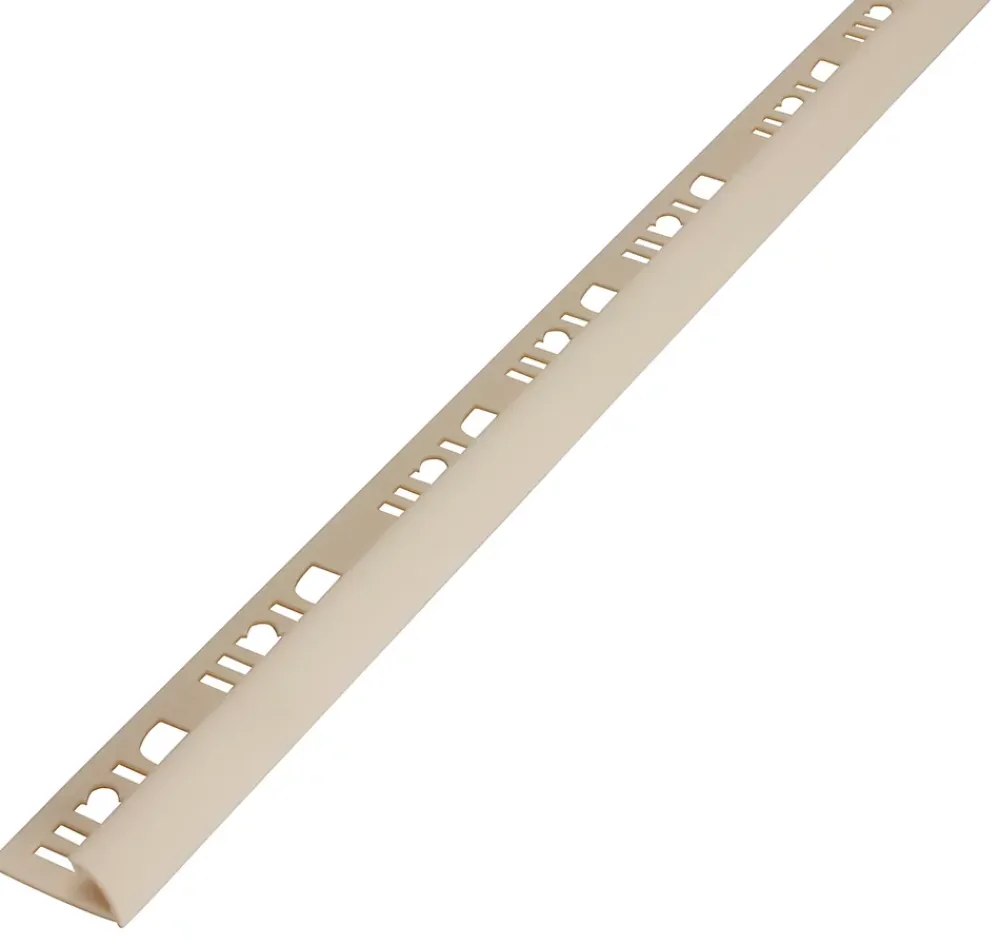 Diall Profilé de carrelage intérieur rond PVC crème lisse L.2,5m x l.2,7 cm x ep.9mm- Profilé Carrelage