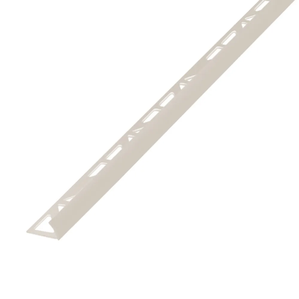 Diall Profilé de carrelage intérieur rond PVC crème lisse L.2,5m x l.2,7 cm x ep.9mm- Profilé Carrelage