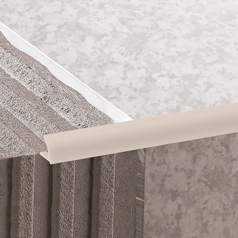 Diall Profilé de carrelage intérieur rond PVC crème lisse L.2,5m x l.2,7 cm x ep.9mm- Profilé Carrelage