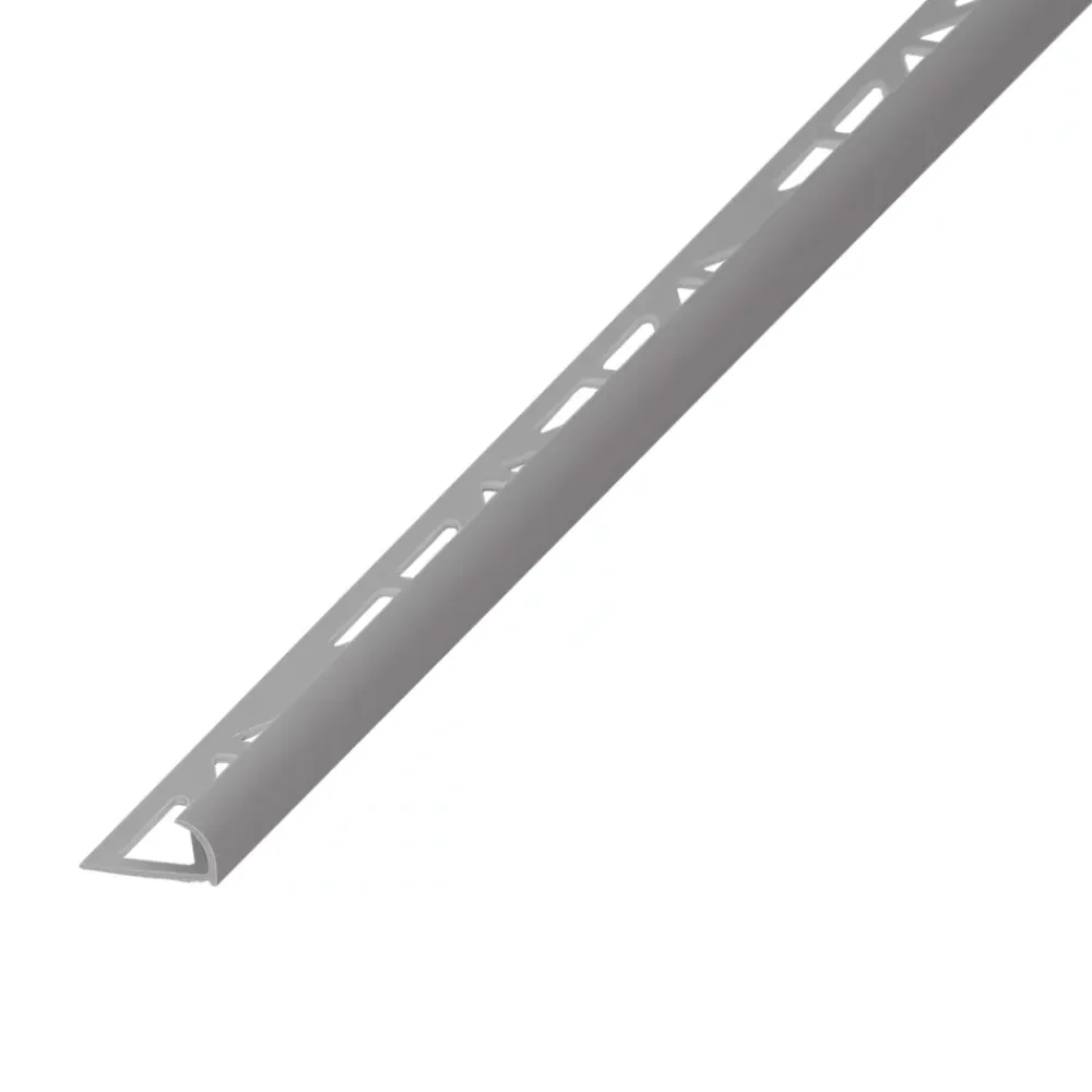 Diall Profilé de carrelage intérieur rond PVC gris lisse L.2,5m x l.2,7 cm x ep.9mm- Profilé Carrelage