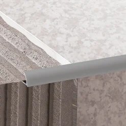 Diall Profilé de carrelage intérieur rond PVC gris lisse L.2,5m x l.2,7 cm x ep.9mm- Profilé Carrelage