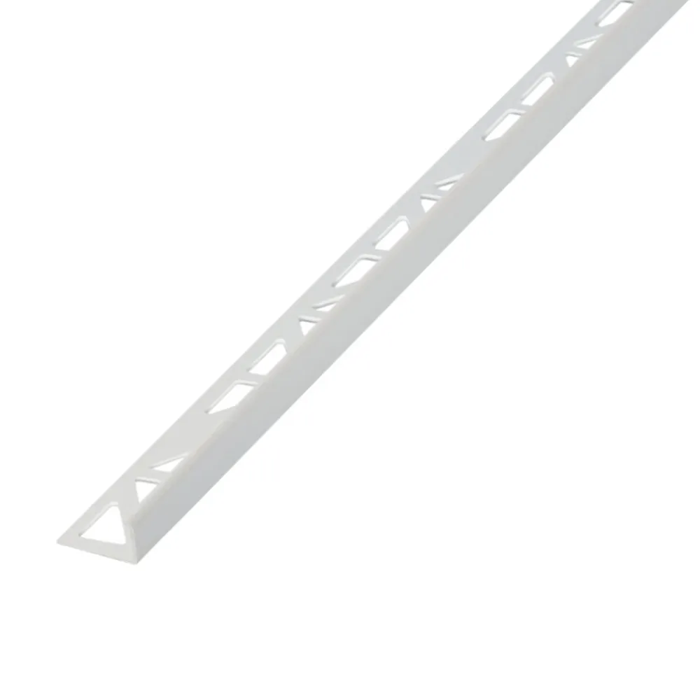 Diall Profilé de carrelage intérieur droit PVC blanc lisse L.2,5m x l.2,28cm x ep.10mm- Profilé Carrelage