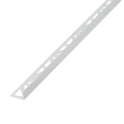 Diall Profilé de carrelage intérieur droit PVC blanc lisse L.2,5m x l.2,28cm x ep.12,5mm- Profilé Carrelage