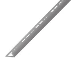 Diall Profilé de carrelage intérieur 1/4 rond PVC gris clair L.2,5m x l.2,7 cm x ep.9mm- Profilé Carrelage