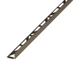 Diall Profilé Carrelage<Profilé de carrelage intérieur droit aluminium champagne brossé texturé L.2,5m x l.1,74cm x ep.20mm