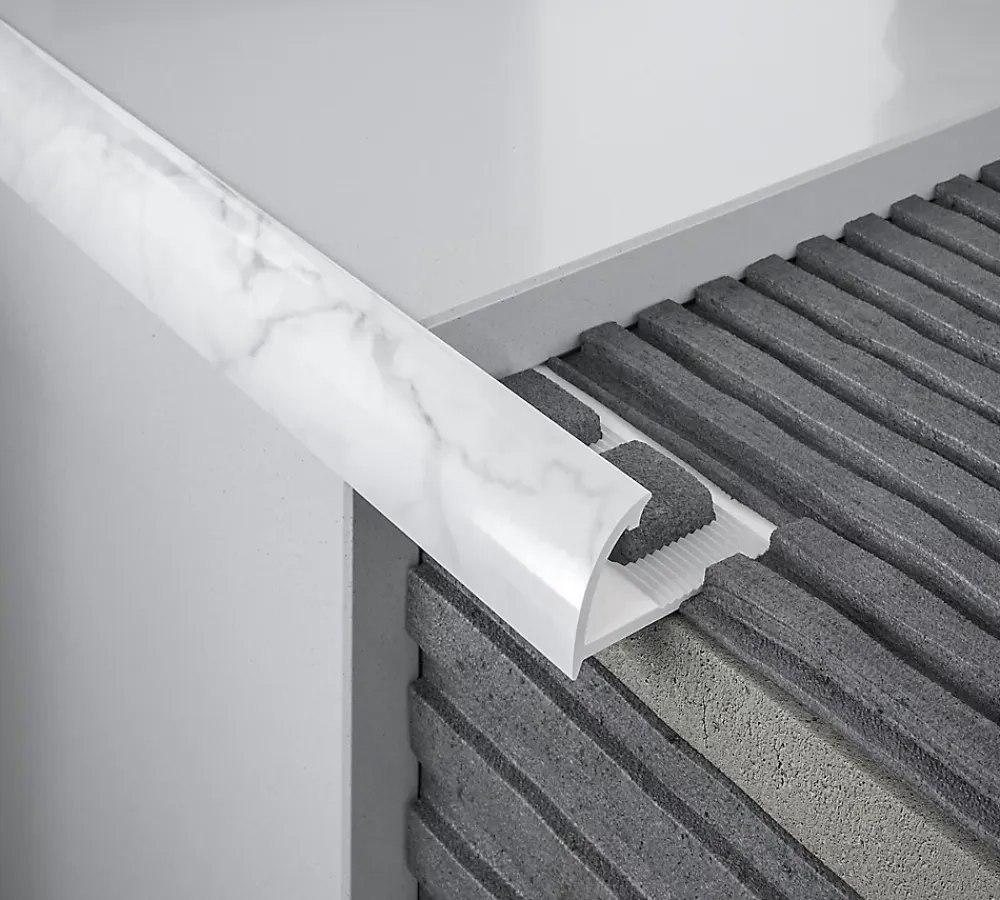 Diall Profilé Carrelage<Profilé de carrelage intérieur rond PVC blanc marbré lisse L.2,5m x l.2,7 cm x ep.9mm