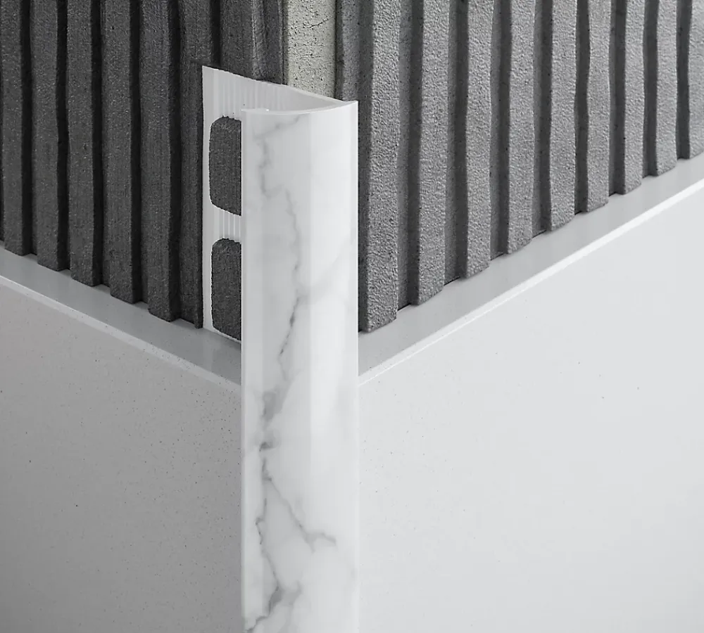 Diall Profilé Carrelage<Profilé de carrelage intérieur rond PVC blanc marbré lisse L.2,5m x l.2,7 cm x ep.9mm