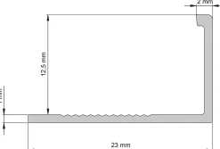 Diall Profilé de carrelage intérieur droit aluminium argent anodisé mat L.2,5m x l.2,2cm x ep.12,5mm- Profilé Carrelage