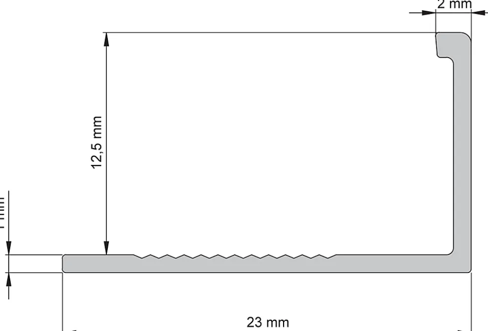Diall Profilé de carrelage intérieur droit aluminium argent anodisé mat L.2,5m x l.2,2cm x ep.12,5mm- Profilé Carrelage