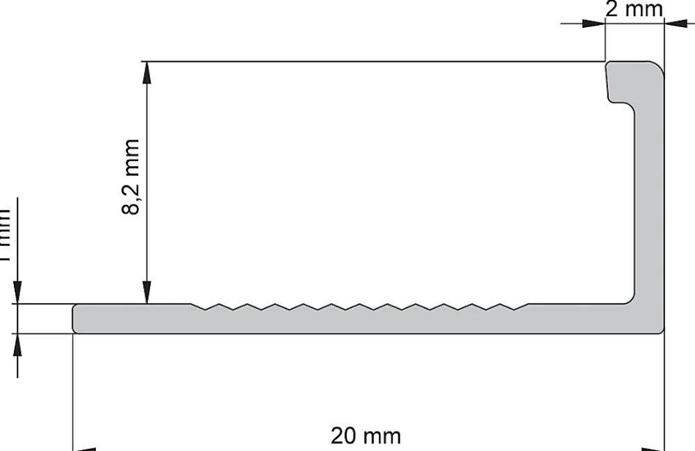Diall Profilé de carrelage intérieur droit aluminium champagne brossé texturé L.2,5m x l.1,74cm x ep.8mm- Profilé Carrelage