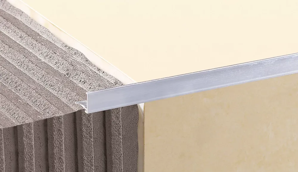 Diall Profilé de carrelage intérieur droit aluminium brut chromé lisse L.2,5m x l.22cm x ep.12,5mm- Profilé Carrelage