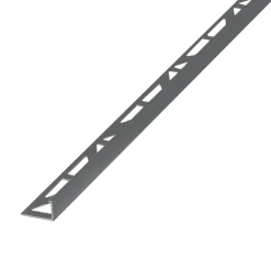 Diall Profilé de carrelage intérieur angle droit alu 22 mm x 2.5 m gris foncé- Profilé Carrelage