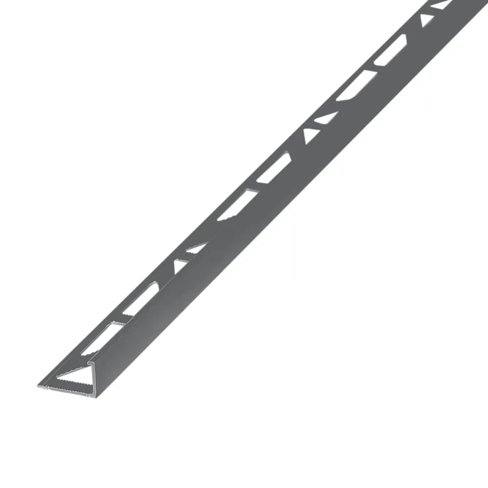 Diall Profilé de carrelage intérieur angle droit alu 22 mm x 2.5 m gris foncé- Profilé Carrelage