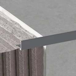 Diall Profilé de carrelage intérieur angle droit alu 22 mm x 2.5 m gris foncé- Profilé Carrelage