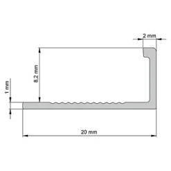Diall Profilé Carrelage<Profilé de carrelage intérieur droit aluminium effet chromé poli L.2,5m x l.2,2cm x ep.8mm