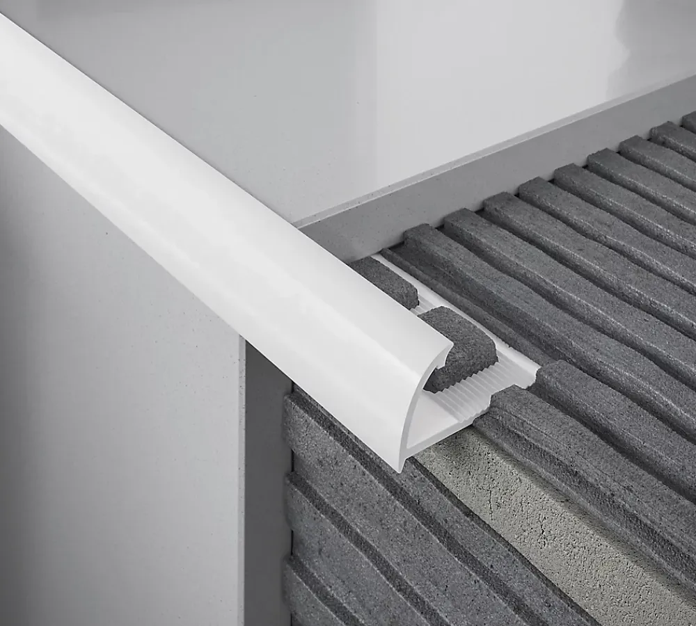Diall Profilé de carrelage intérieur rond PVC blanc lisse L.1,83m x l. 26,5cm x ep.6 mm- Profilé Carrelage