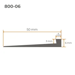 Quest Profil de dilatation en PVC 6x4mm, 2m, baguette souple de seuil et de jonction, noir- Plinthe Pour Sol En Vinyle Et Pvc