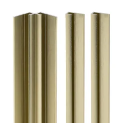Schulte Profilé de finition + 1 profilé d'angle intérieur H.210 x l.1,7 cm, aluminium, or mat, decodesign vendu par 2- Panneau Mural De Salle De Bains