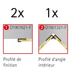 Schulte Panneau Mural De Salle De Bains<Profilé de finition + 1 profilé d'angle intérieur pour Panneau mural Décodesign, anthracite vendu par 2
