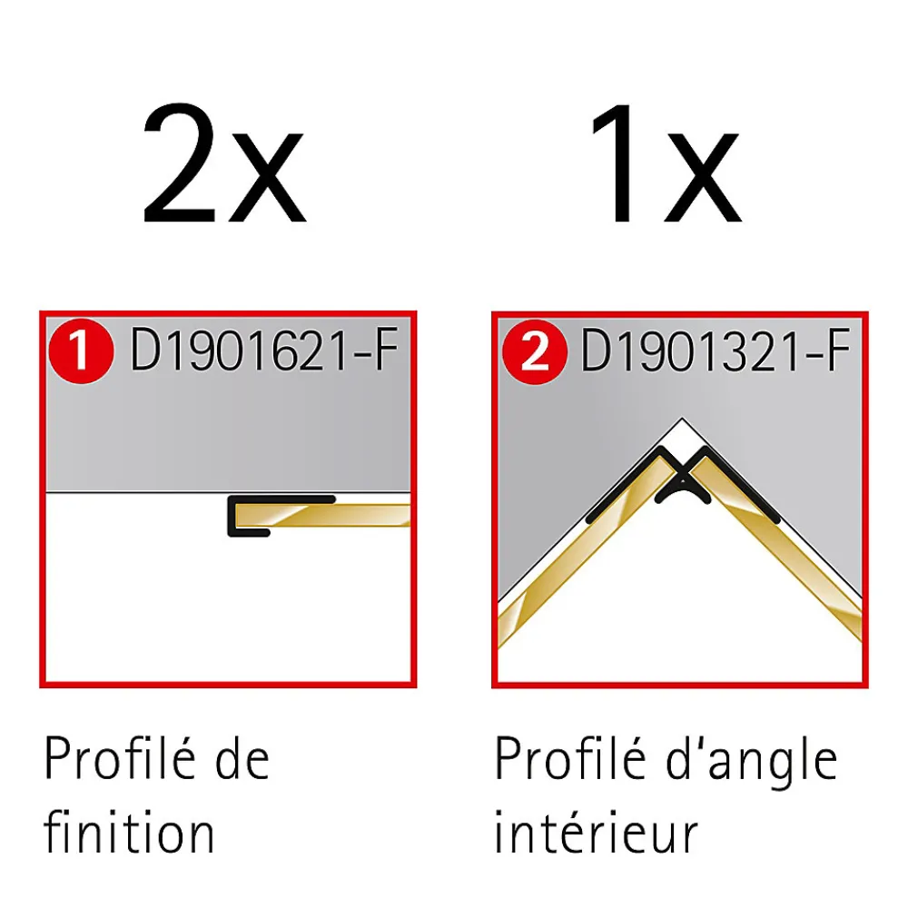 Schulte Panneau Mural De Salle De Bains<Profilé de finition + 1 profilé d'angle intérieur pour Panneau mural Décodesign, anthracite vendu par 2