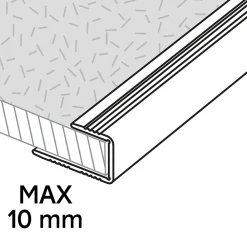 GoodHome Profilé De Rénovation Pour Sol<Profilé de finition en U en aluminium pour sol , décor métal mat 10,5 x 1 800 mm