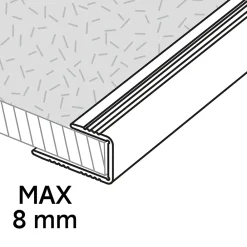 GoodHome Profilé De Rénovation Pour Sol<Profilé de finition en U en aluminium pour sol , décor métal mat 8,5 x 1 800 mm