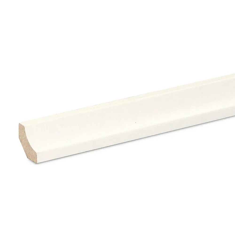 GoodHome Profilé de finition pour sol MDF Blanc 220 x 1,6 cm décor 10- Moulure|Plinthe Pour Parquet Et Stratifié