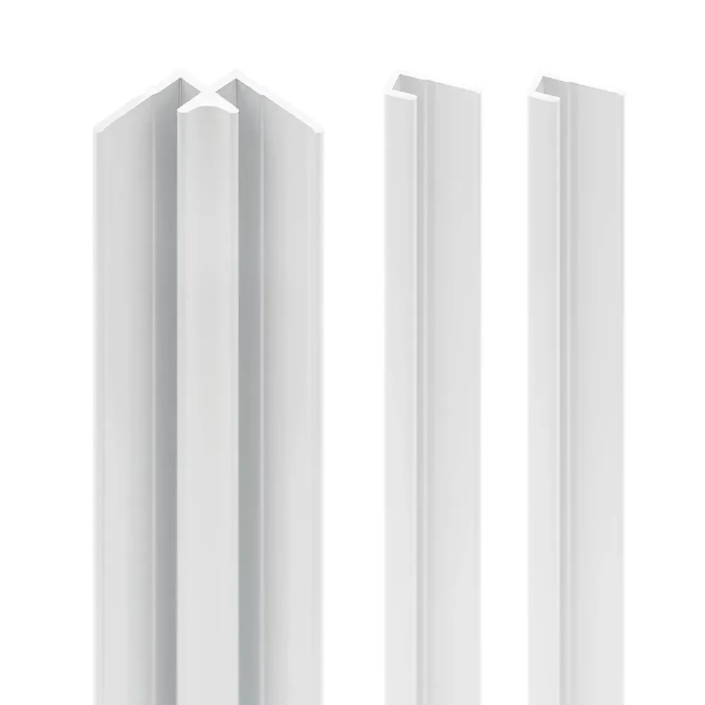 Schulte Panneau Mural De Salle De Bains<Profilé de fintion + 1 profilé d'angle intérieur H.255 x l.2,3 cm, aluminium, blanc brillant, Deco Design vendu par 2
