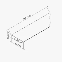 Tecnoprofils Profil de Jonction PVC 8 mm - Longueur 2.60 m - Blanc- Lambris Mural