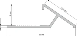 Diall Profilé Carrelage<Profilé de rattrapage extérieur droit aluminium brut argent lisse 32mmx100cm