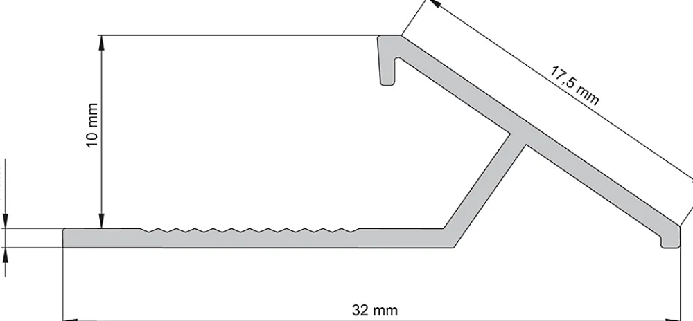 Diall Profilé Carrelage<Profilé de rattrapage extérieur droit aluminium brut argent lisse 32mmx100cm
