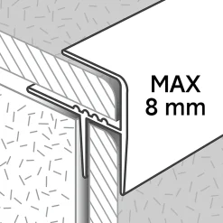 GoodHome Profilé De Rénovation De Marche<Profilé de rénovation de marche en aluminium décor métal mat 16 x 25 x 1800 mm