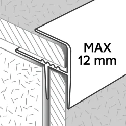 GoodHome Profilé De Rénovation De Marche<Profilé de rénovation de marche en aluminium décor métal mat 21 x 30 x 900 mm.