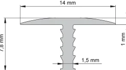 Diall Profilé Carrelage<Profilé de transition intérieur droit aluminium effet chromé poli L.2,5m x l.1,4cm x ep.11mm