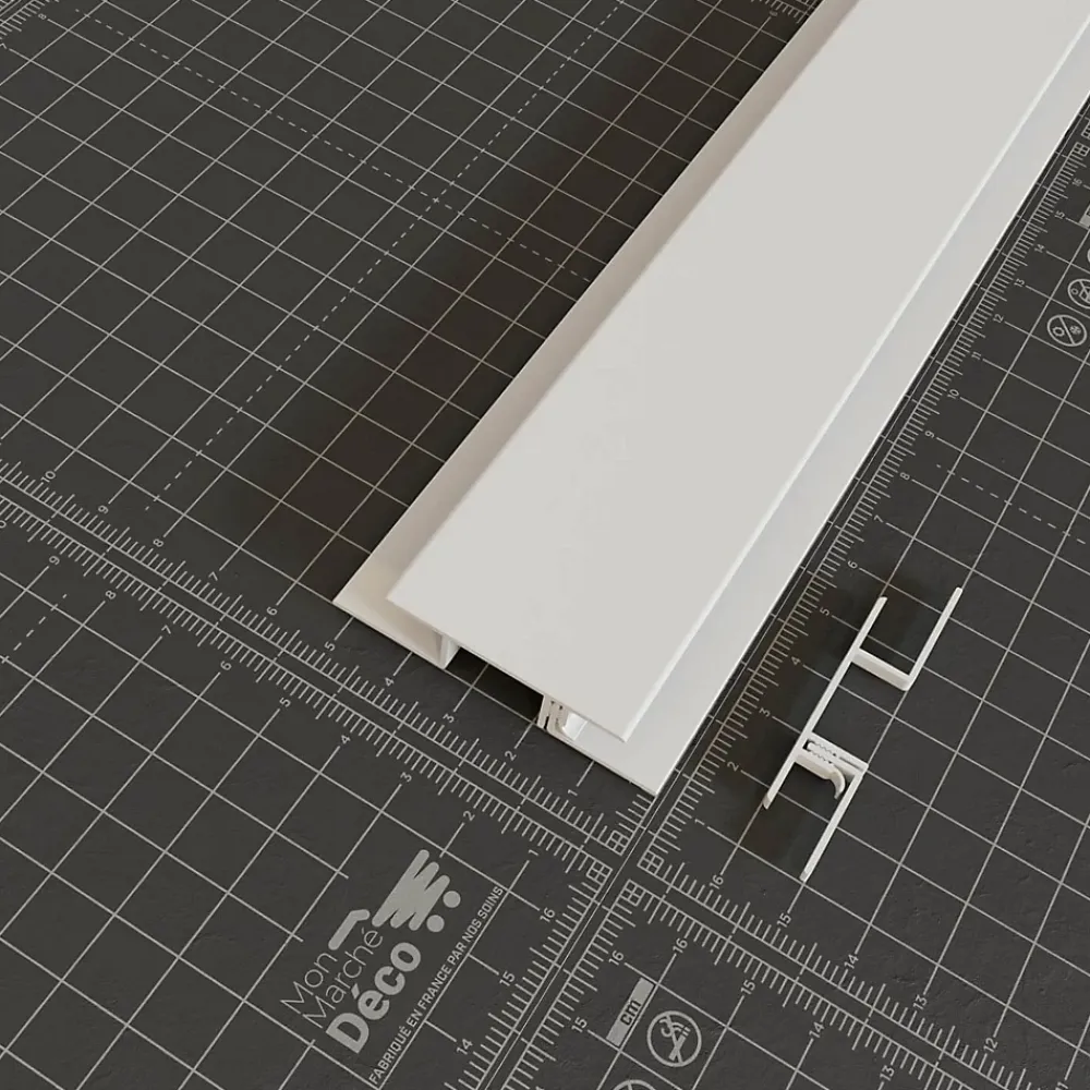 Tecnoprofils Profil Multifonction PVC Clipsable - 8 mm - Longueur 2.60 m - Blanc- Lambris Mural