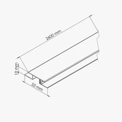 Tecnoprofils Profil Multifonction PVC Clipsable - 8 mm - Longueur 2.60 m - Blanc- Lambris Mural