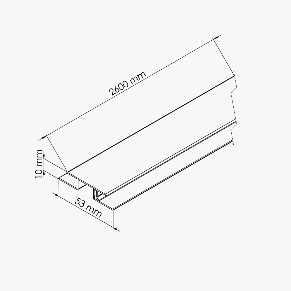 Tecnoprofils Profil Multifonction PVC Clipsable - 8 mm - Longueur 2.60 m - Blanc- Lambris Mural