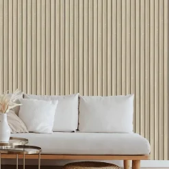 Protocole Home - Lambris MDF décoratif BEATS 2750 x 599 x 12 mm - Surface lisse, finition mate- Panneau Tasseau Bois