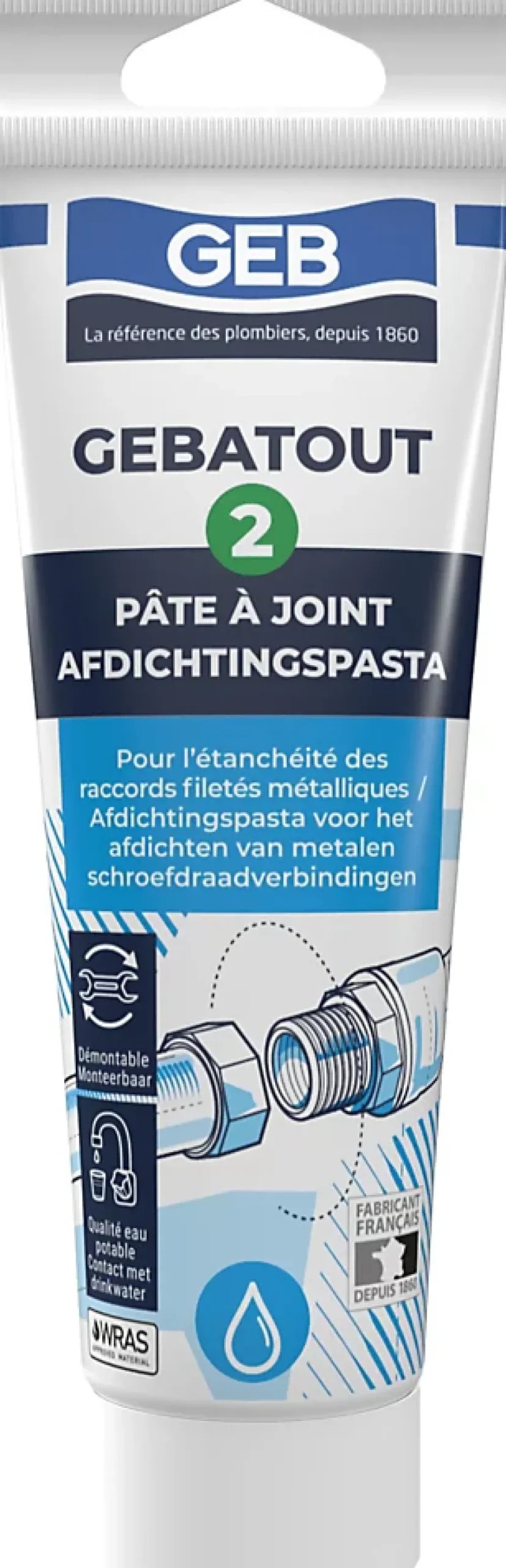 Geb Pâte à joint atout 2 en tube de 125ml - - 103981- Ragréage Et Primaire Pour Carrelage