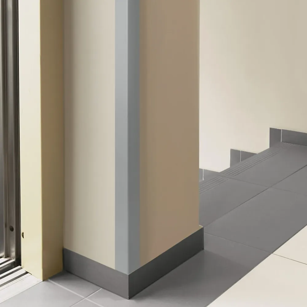 Quest Cornière PVC 30x30 mm de protection et de décoration, baguette d'angle de finition, profilé L, KT, rigide, gris, 150 cm- Plinthe Pour Sol En Vinyle Et Pvc