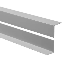Quest Cornière PVC 30x30 mm de protection et de décoration, baguette d'angle de finition, profilé L, KT, rigide, gris, 150 cm- Plinthe Pour Sol En Vinyle Et Pvc