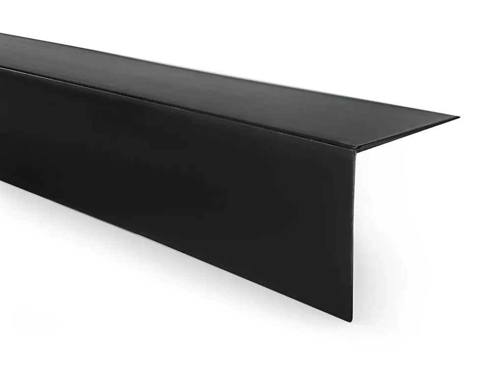 Quest Cornière PVC 50x20 mm de protection et de décoration, baguette d'angle de finition, profilé L, KT, rigide, noir, 200 cm- Plinthe Pour Sol En Vinyle Et Pvc