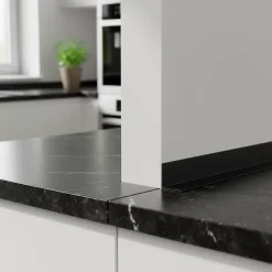 Quest Cornière PVC 20x10 mm de protection et de décoration, baguette d'angle de finition, profilé L, KT, rigide, noir, 150 cm- Plinthe Pour Sol En Vinyle Et Pvc