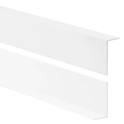 Quest Cornière PVC 15x15mm de protection et de décoration, baguette d'angle de finition, profilé L, KT, rigide, blanc, 150 cm- Plinthe Pour Sol En Vinyle Et Pvc