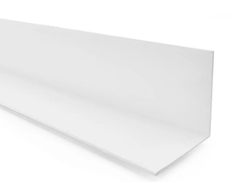 Quest Cornière PVC 15x15mm de protection et de décoration, baguette d'angle de finition, profilé L, KT, rigide, blanc, 150 cm- Plinthe Pour Sol En Vinyle Et Pvc