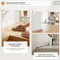 Quest Moulure Décorative Adhesive 10 mm, Quart de Rond PVC flexible - 3 mètres, blanc- Moulure