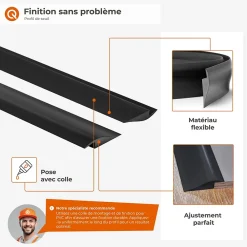 Quest Plinthe Pour Sol En Vinyle Et Pvc<Profil de rampe flexible en PVC pour carrelages, moquettes, gris, 200 cm