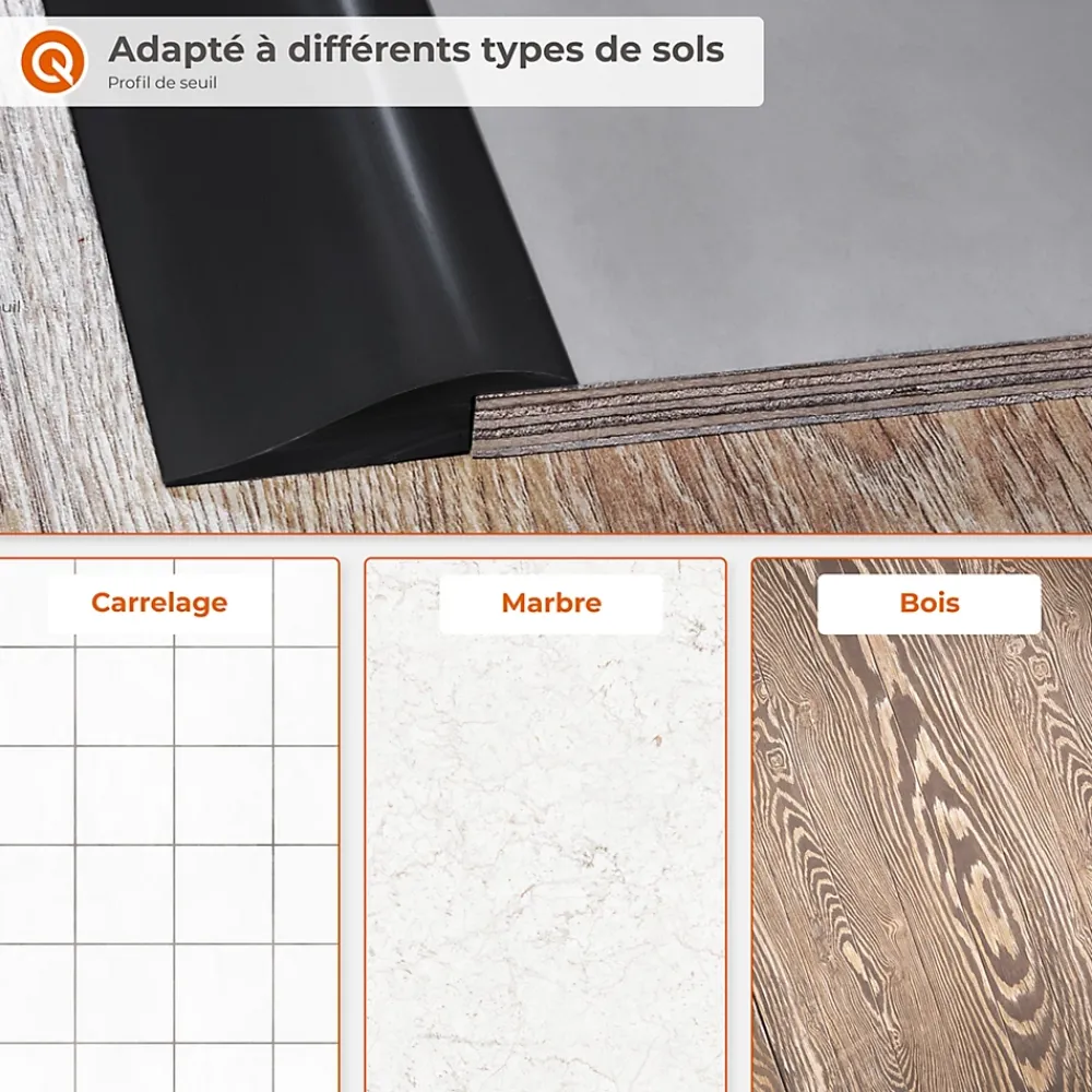 Quest Plinthe Pour Sol En Vinyle Et Pvc<Profil de rampe flexible en PVC pour carrelages, moquettes, gris, 200 cm