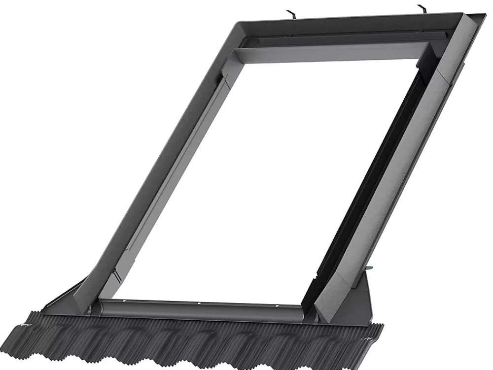 Velux Raccord fenêtre de toit simple sur tuiles EDW MK04 gris- Raccord, Habillage Et Bloc Isolant De Fenêtre De Toit